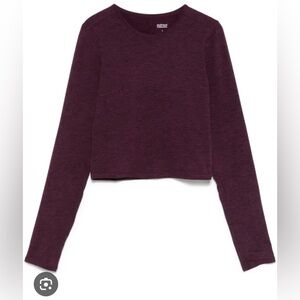 Girlfriend Collective Reset Lift Crop Long Sleeve Top Plum M Medium